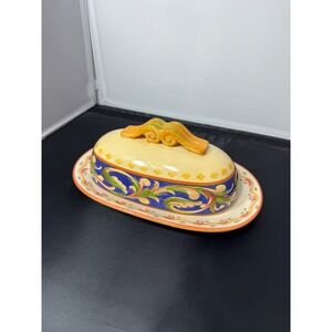 Pfaltzgraff Villa della Luna Covered Butter Dish with‎ Lid stoneware